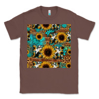Chestnut sunflower cowhide mom seamless pattern Classic Tee - HRA Design Shop