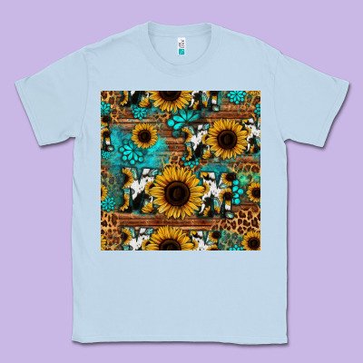 Sunflower Cowhide Mom Seamless Pattern Classic Tee Designed By Hra Design Shop