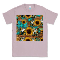 Lilac sunflower cowhide mom seamless pattern Classic Tee - HRA Design Shop