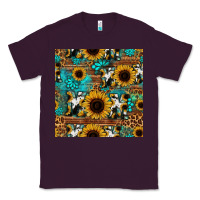 Plum sunflower cowhide mom seamless pattern Classic Tee - HRA Design Shop