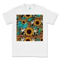 White sunflower cowhide mom seamless pattern Classic Tee - HRA Design Shop