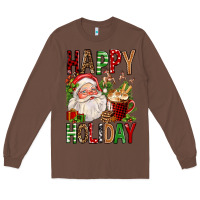 Chestnut happy holiday santa claus christmas Long Sleeve Tee - FaDigitalArtStudio