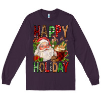 Plum happy holiday santa claus christmas Long Sleeve Tee - FaDigitalArtStudio
