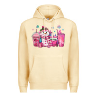 Pina Colada pink christmas snowman coffee cups Premium Hoodie - MaliasSmallBusiness