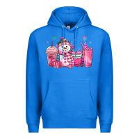 True Royal pink christmas snowman coffee cups Premium Hoodie - MaliasSmallBusiness