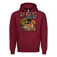 Burgundy cowboys don't die Zipper Hoodie - AdoDesignShop