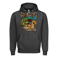 Charcoal Heather cowboys don't die Zipper Hoodie - AdoDesignShop