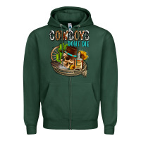 Sports Green cowboys don't die Zipper Hoodie - AdoDesignShop