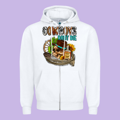 Cowboys Don't Die Zipper Hoodie Designed By Adodesignshop
