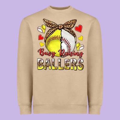 Heavyweight Sweatshirt busy raising ballers with baseball and softball