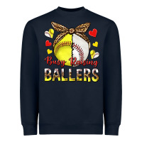 Navy busy raising ballers with baseball and softball Heavyweight Sweatshirt - texasbilliewilder