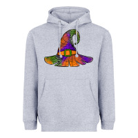 Heather Grey Spider Web Witch Hat Heavyweight Hoodie - Jasminsmagicworld