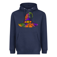 Navy Spider Web Witch Hat Heavyweight Hoodie - Jasminsmagicworld
