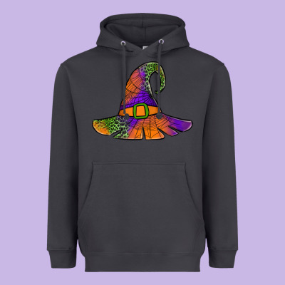 Spider Web Witch Hat Heavyweight Hoodie Designed By Jasminsmagicworld