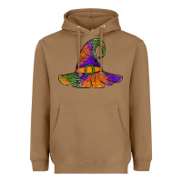 Toasted Coconut Spider Web Witch Hat Heavyweight Hoodie - Jasminsmagicworld