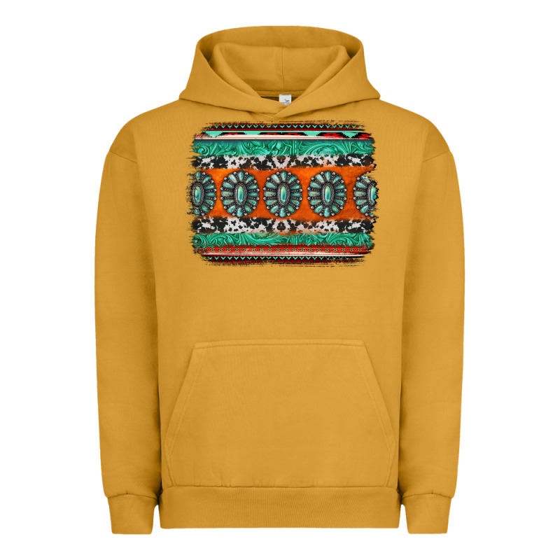 Turquoise Western Background Urban Hoodie by Jasminsmagicworld | Teevron