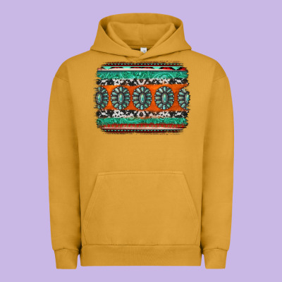 Turquoise Western Background Urban Hoodie Designed By Jasminsmagicworld