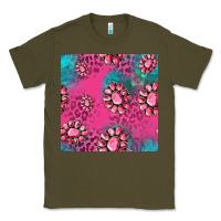 Army Green pink turquoise gemstoes seamless pattern Classic Tee - HRA Design Shop