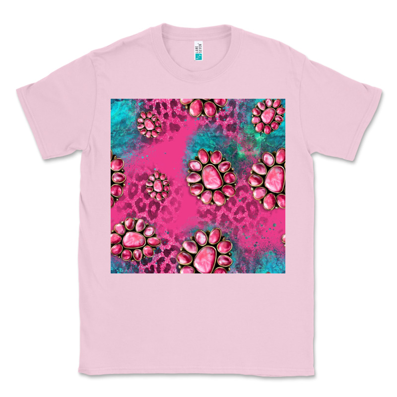 Pink Turquoise Gemstoes Seamless Pattern Classic Tee by HRA Design Shop | Teevron
