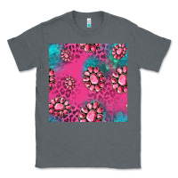 Charcoal Heather pink turquoise gemstoes seamless pattern Classic Tee - HRA Design Shop