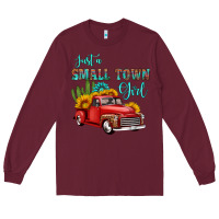 Burgundy just a small town girl with car Long Sleeve Tee - HRA Design Shop