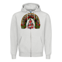 Dove Grey trees rainbow Zipper Hoodie - JahusDesignShop