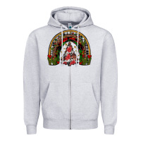 Heather Grey trees rainbow Zipper Hoodie - JahusDesignShop