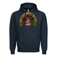 Navy trees rainbow Zipper Hoodie - JahusDesignShop