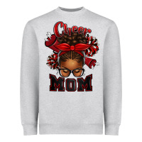 Heather Grey cheer mom afro messy bun Heavyweight Sweatshirt - texasbilliewilder