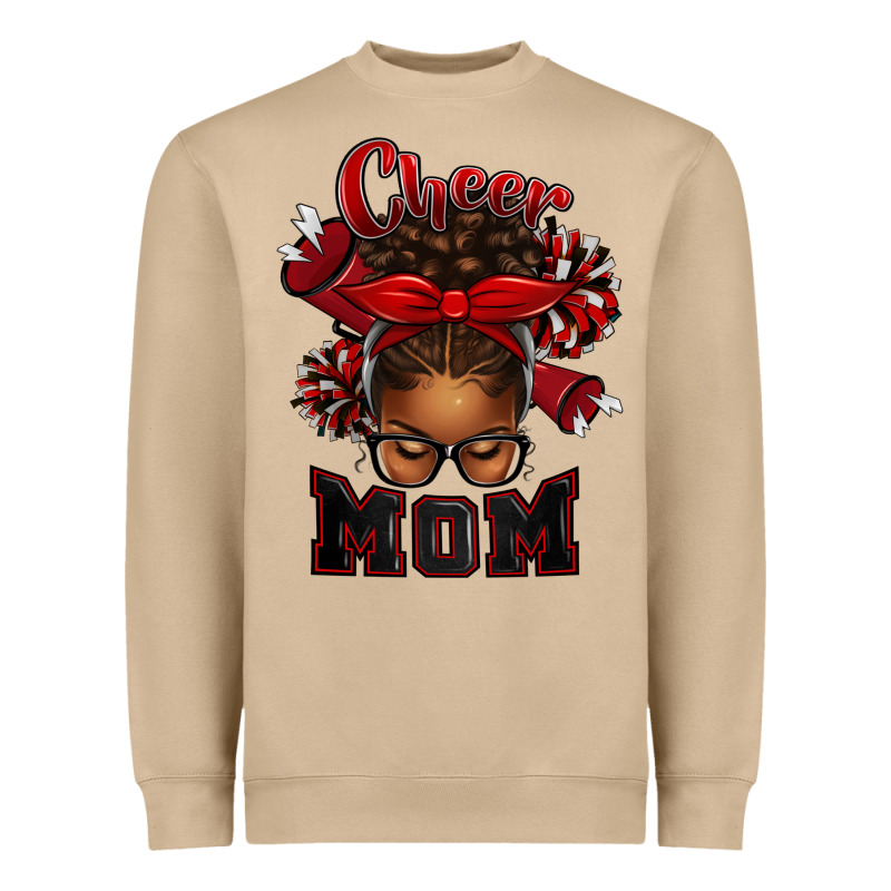Cheer Mom Afro Messy Bun Heavyweight Sweatshirt by texasbilliewilder | Teevron