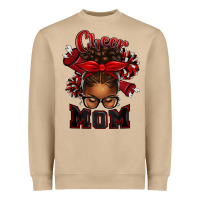 Mushroom cheer mom afro messy bun Heavyweight Sweatshirt - texasbilliewilder