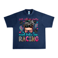 Navy just call me pretty and take me racing Urban Heavy Tee - Zillion Design Studio