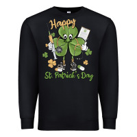Black happy st. patrick's day Premium Sweatshirt - MaliasSmallBusiness