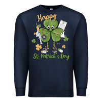 Navy happy st. patrick's day Premium Sweatshirt - MaliasSmallBusiness