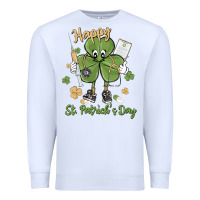 White happy st. patrick's day Premium Sweatshirt - MaliasSmallBusiness
