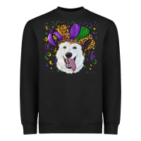Black mardi gras hat  white shepherd Heavyweight Sweatshirt - RanaPortraitStore