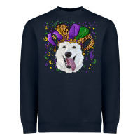 Navy mardi gras hat  white shepherd Heavyweight Sweatshirt - RanaPortraitStore