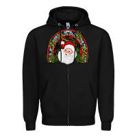 Black santa rainbow Zipper Hoodie - JahusDesignShop