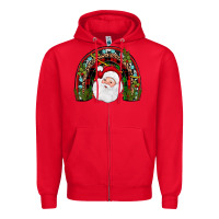 Red santa rainbow Zipper Hoodie - JahusDesignShop