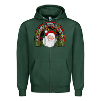 Sports Green santa rainbow Zipper Hoodie - JahusDesignShop