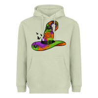 Matcha Witch Hat With Spiders Heavyweight Hoodie - Jasminsmagicworld