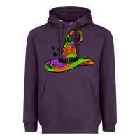 Plum Witch Hat With Spiders Heavyweight Hoodie - Jasminsmagicworld