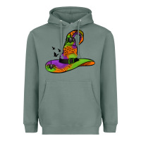 Sage Witch Hat With Spiders Heavyweight Hoodie - Jasminsmagicworld