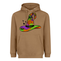 Toasted Coconut Witch Hat With Spiders Heavyweight Hoodie - Jasminsmagicworld