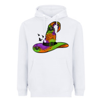 White Witch Hat With Spiders Heavyweight Hoodie - Jasminsmagicworld