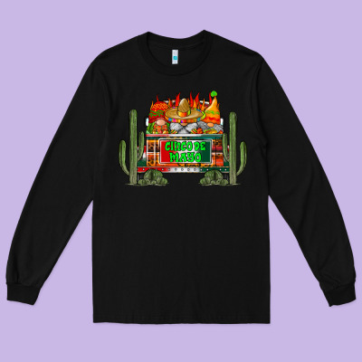 Cinco De Mayo Truck Long Sleeve Tee Designed By Racoondesign