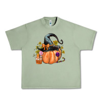 Oil Green Kids Pumpkin with Halloween Urban Heavy Tee - texasbilliewilder