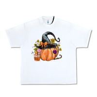 White Kids Pumpkin with Halloween Urban Heavy Tee - texasbilliewilder