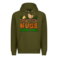 Army Green chicken nugs mama hugs Premium Hoodie - AdoDesignShop