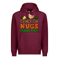 Burgundy chicken nugs mama hugs Premium Hoodie - AdoDesignShop